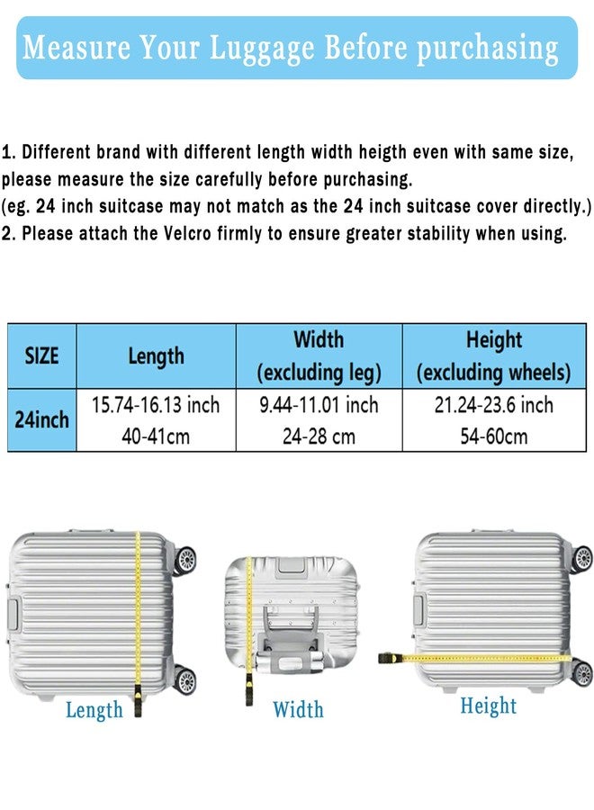 Hapforever 1 Pack Clear Luggage Cover Protector, 24 Inch PVC Suitcase Cover Protectors Waterproof Luggage Covers for Wheeled Suitcases Dustproof Suitcases Covers for Luggages - Image 2